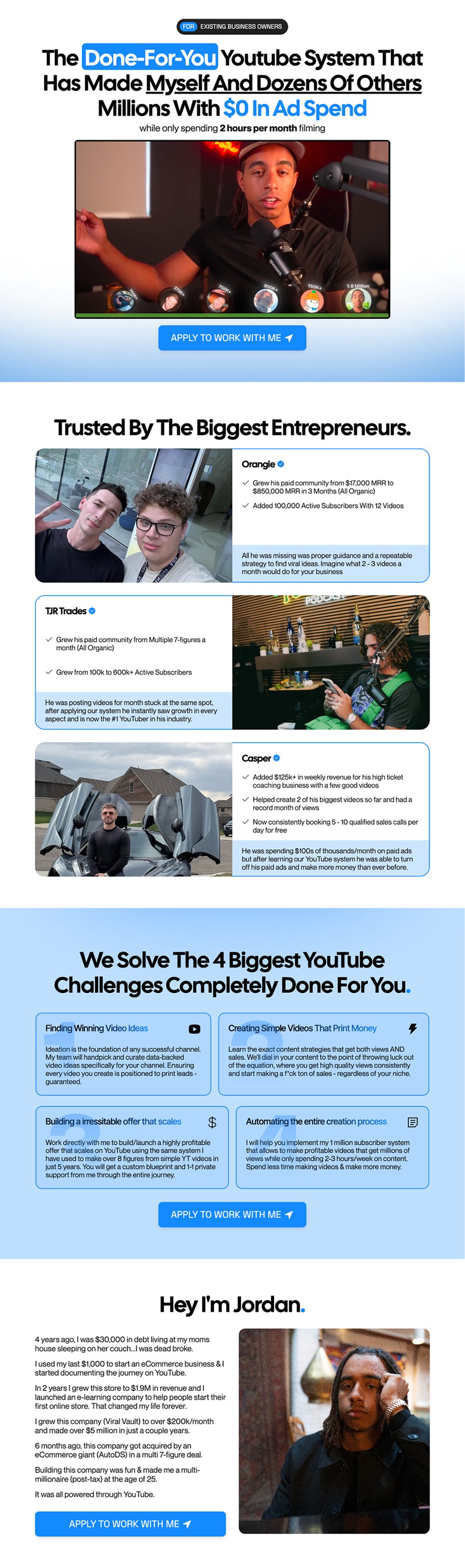 B2B YouTube DFY Service landing page preview