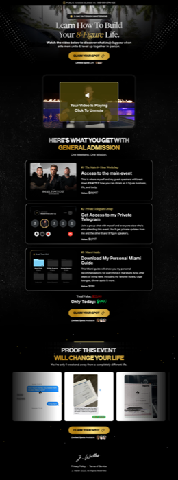 B2C One-To-Many VSL Funnel landing page preview